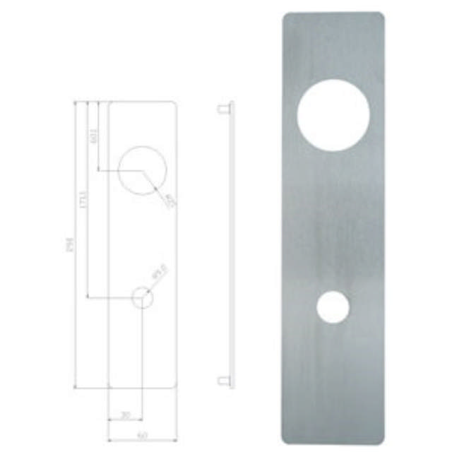 Lockit long plate 1288 polished stainless