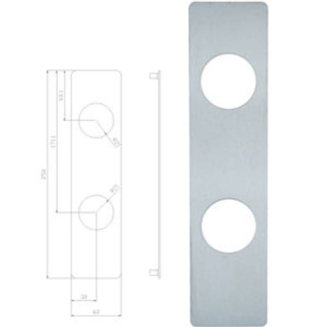 Lockit long plate 1299 polished stainless