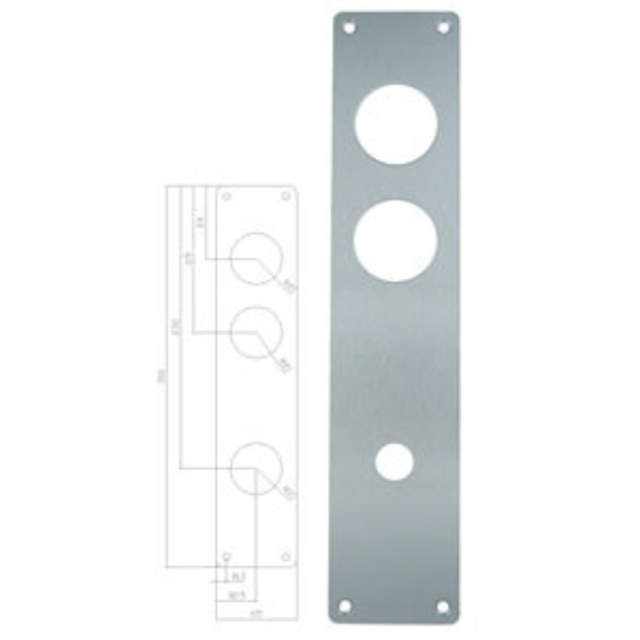 Lockit long plate 1298 polished stainless for Boda 518