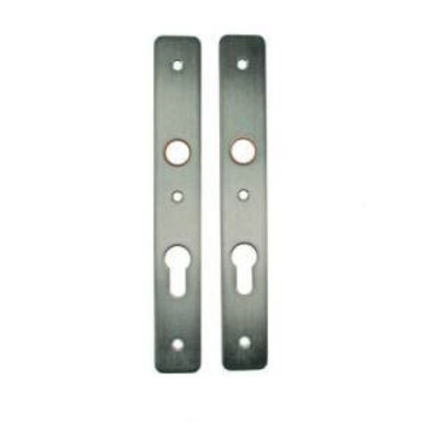 Lockit long plate narrow profile CC 72, handle/drop, w/screws, set