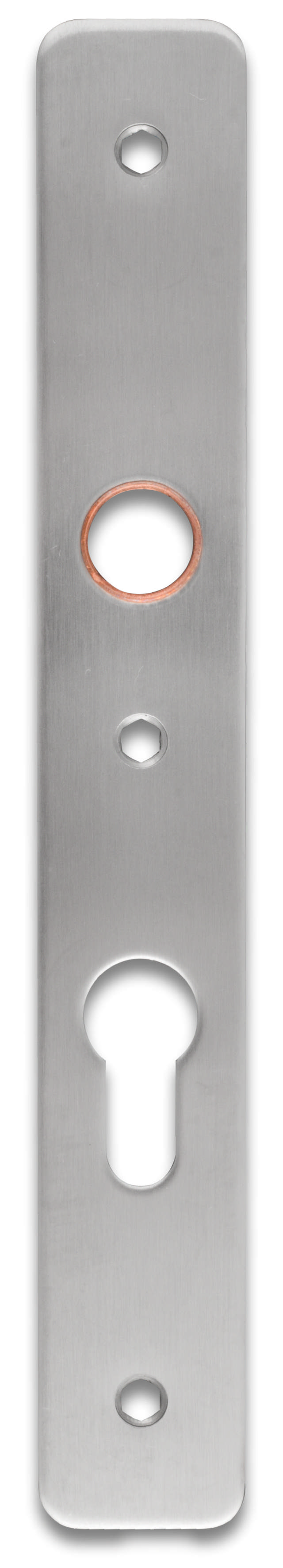 Lockit long plate narrow profile CC 72, handle/drop, w/screws, set