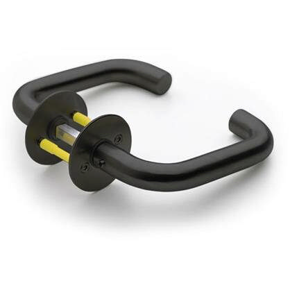 Randi Line 18 door handle U solid rosette CC30, black PVD