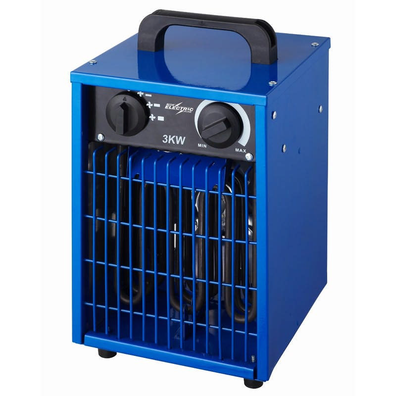 Blue Electric Fan heater 3 KW 230V