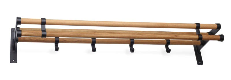 HAT SHELF ELEGANT PLUS BLACK/OAK 1 M