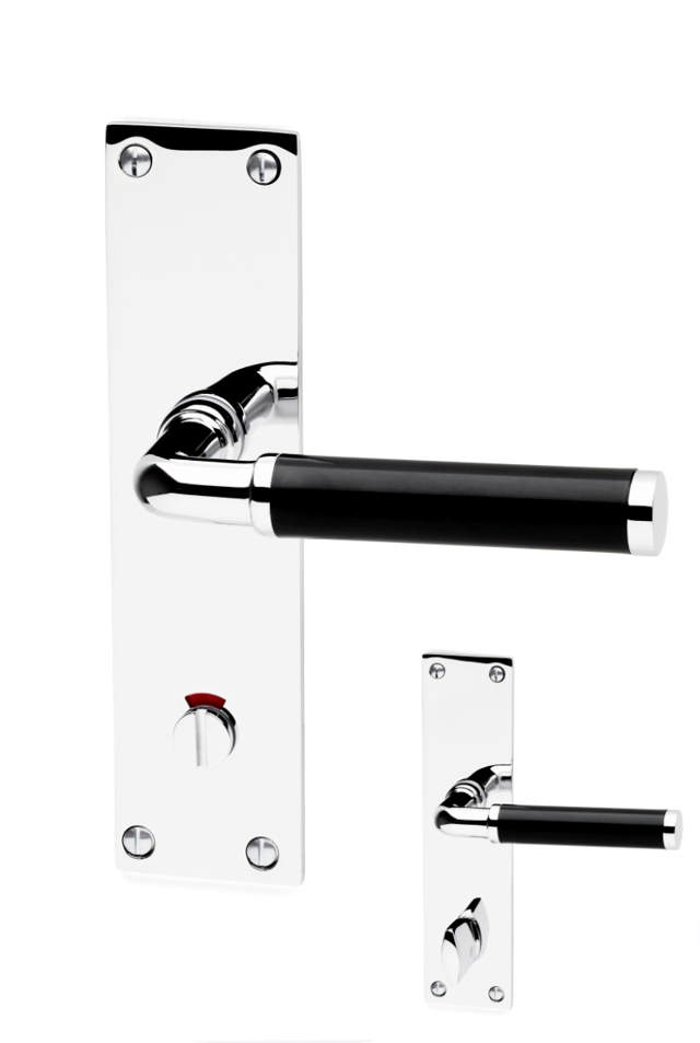 DOOR HANDLE 383 WC LONG SIDED BLACK/CHROME 