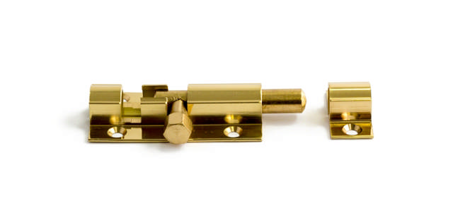 SHUTTER LATCH 63MM BLANK BRASS 