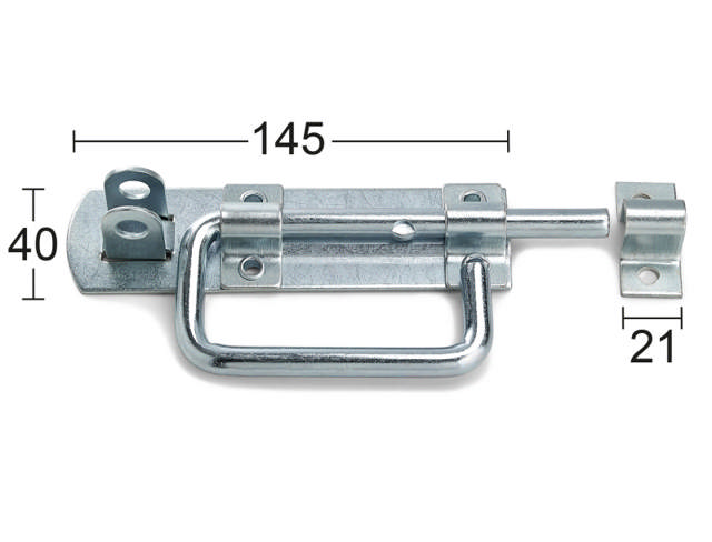 SHUTTER BOLTS WITH HANDLE ELECTRO-GALVANIZED. 