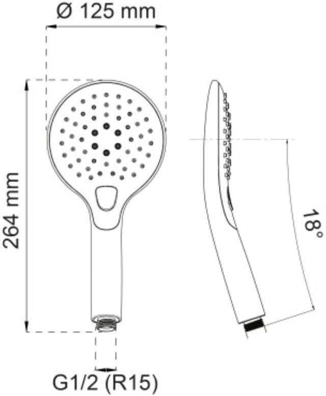 HAND SHOWER FUCHSIA 3-SPRAY CHROME 