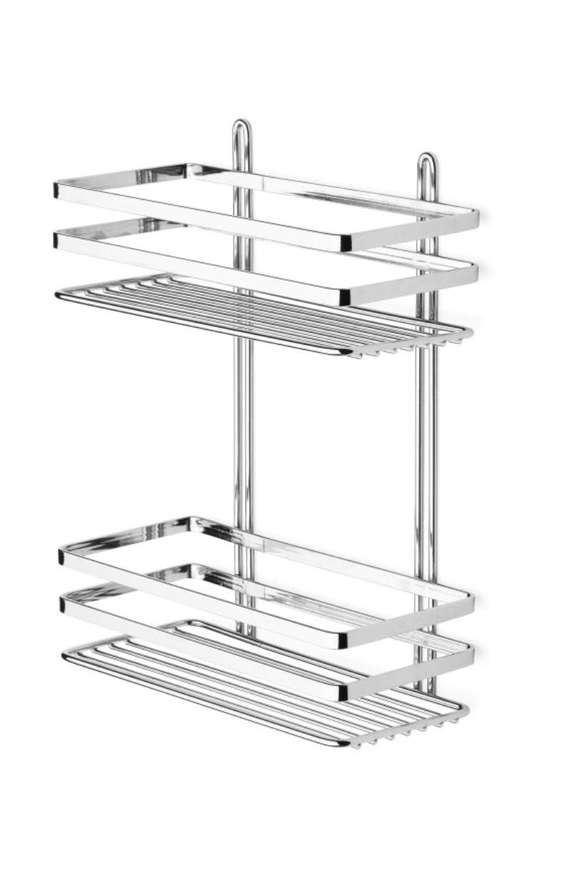 SHOWER SHELF LUNARIA 2 SHELVES CHROME