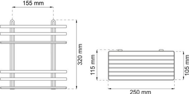 SHOWER SHELF LUNARIA 2 SHELVES CHROME