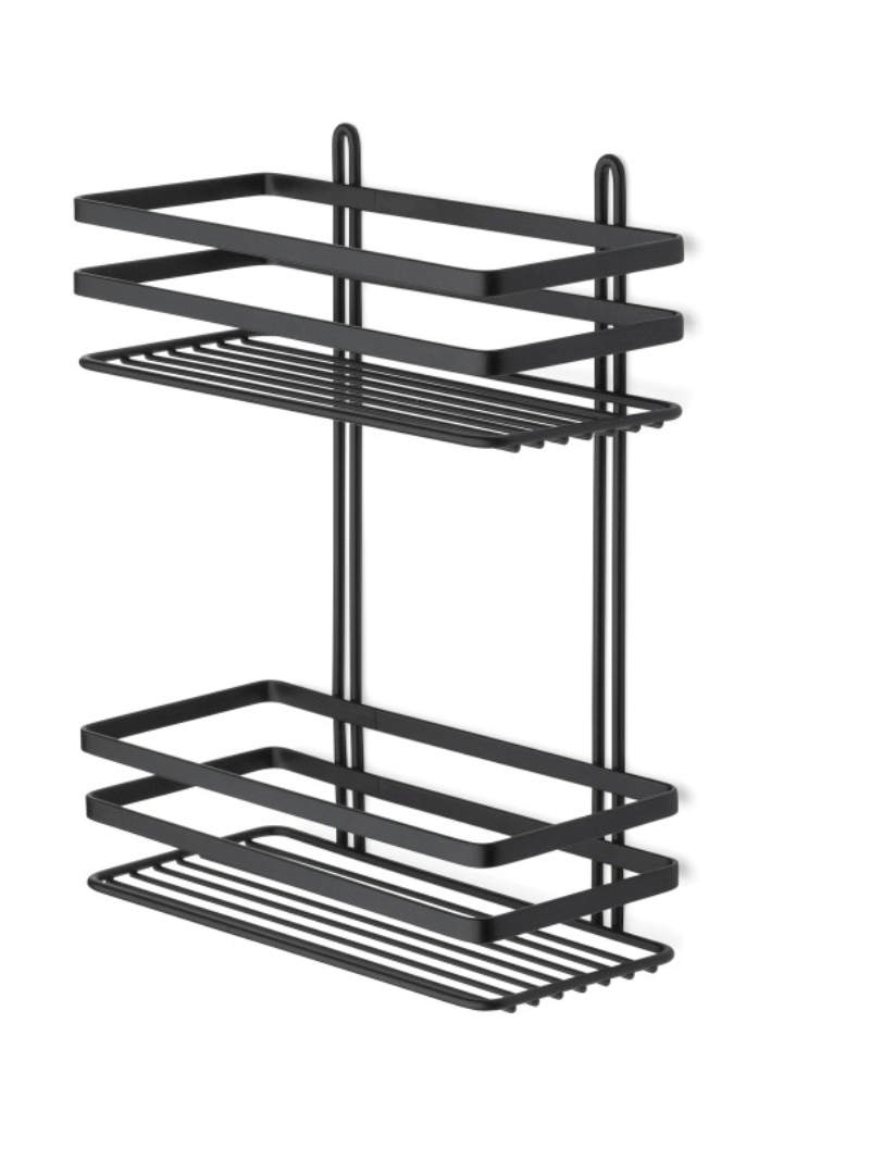 SHOWER SHELF LUNARIA 2 SHELVES BLACK