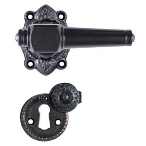 Door handle Svanemølle 671 w/through screws (1670A) Black Ox