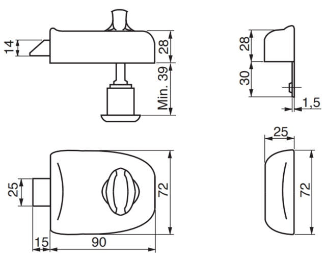 Lock RB1623 UD Black/Kr complete / ST