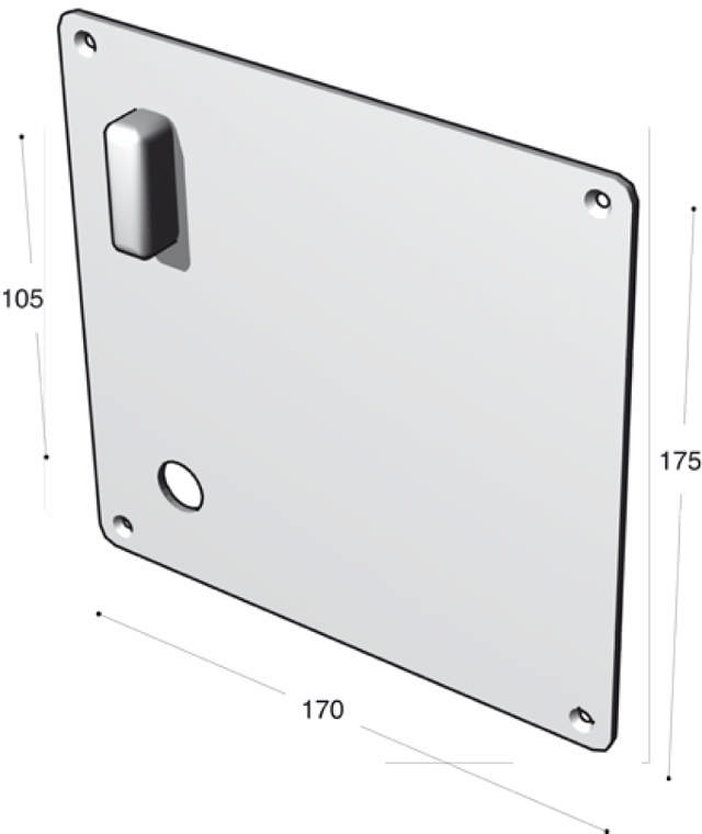 Ruko-Line Square sign, twister, door handle hole at the bottom, Right