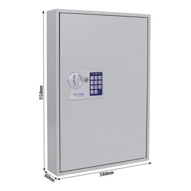 Rottner nøgleskab m. el-kodelås, 100 kroge