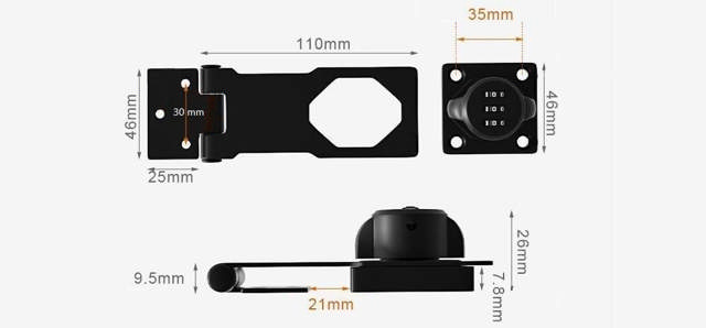 Assault with code lock - Nickel plated - 110x46mm