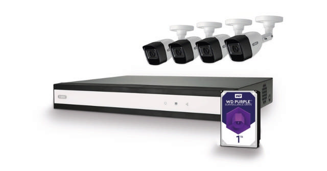 ABUS complete set with hybrid video recorder and 4 analog mini-tube cameras