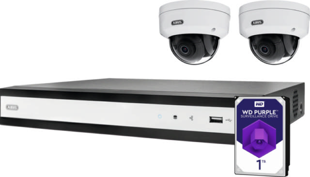 ABUS complete set with NVR and 2 PoE mini-dome cameras
