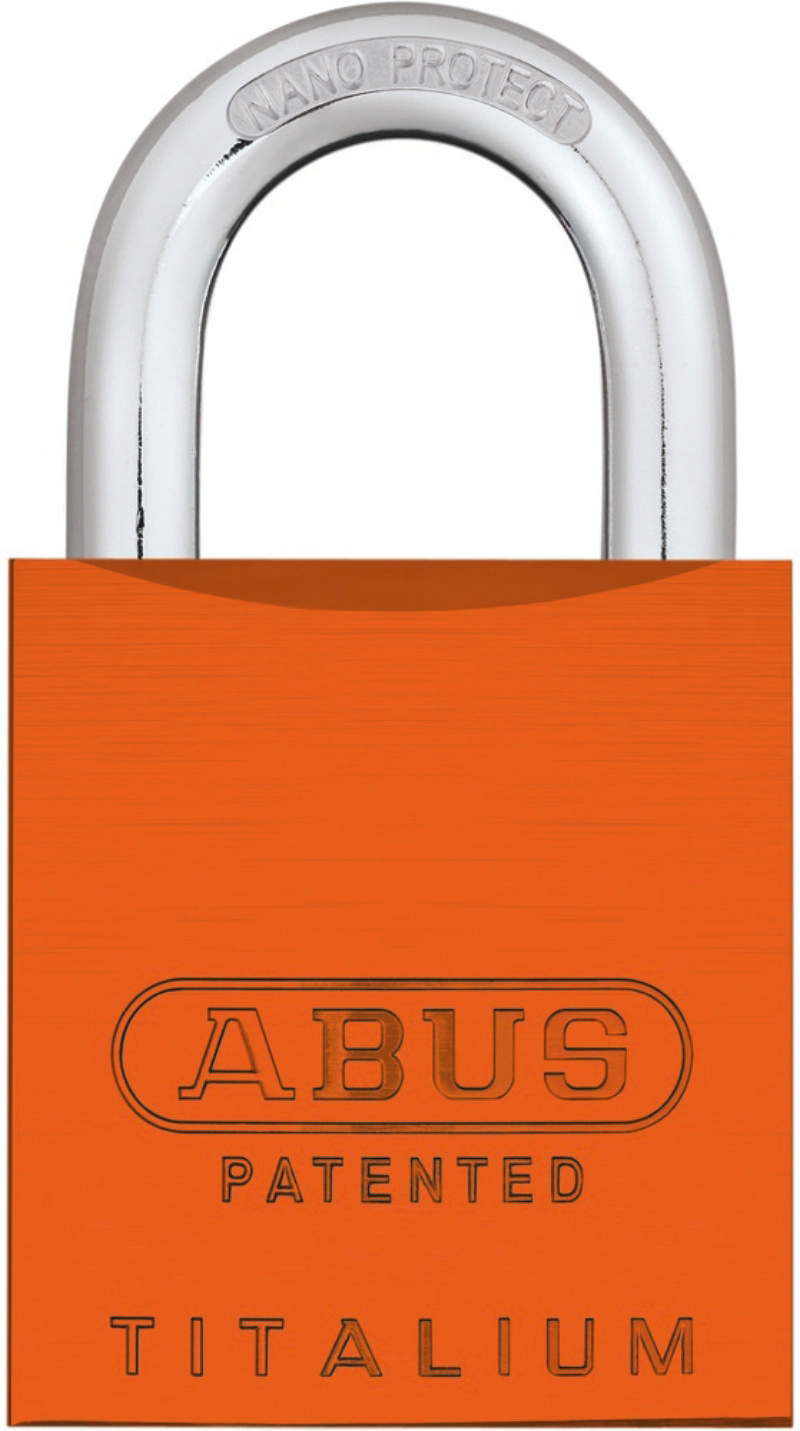Abus padlock 83/45 AL S Orange w/snowman cyl. 2 key.
