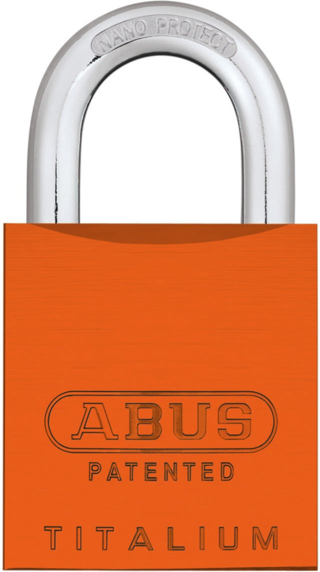 Abus padlock 83/45 AL S Orange w/snowman cyl. 2 key.