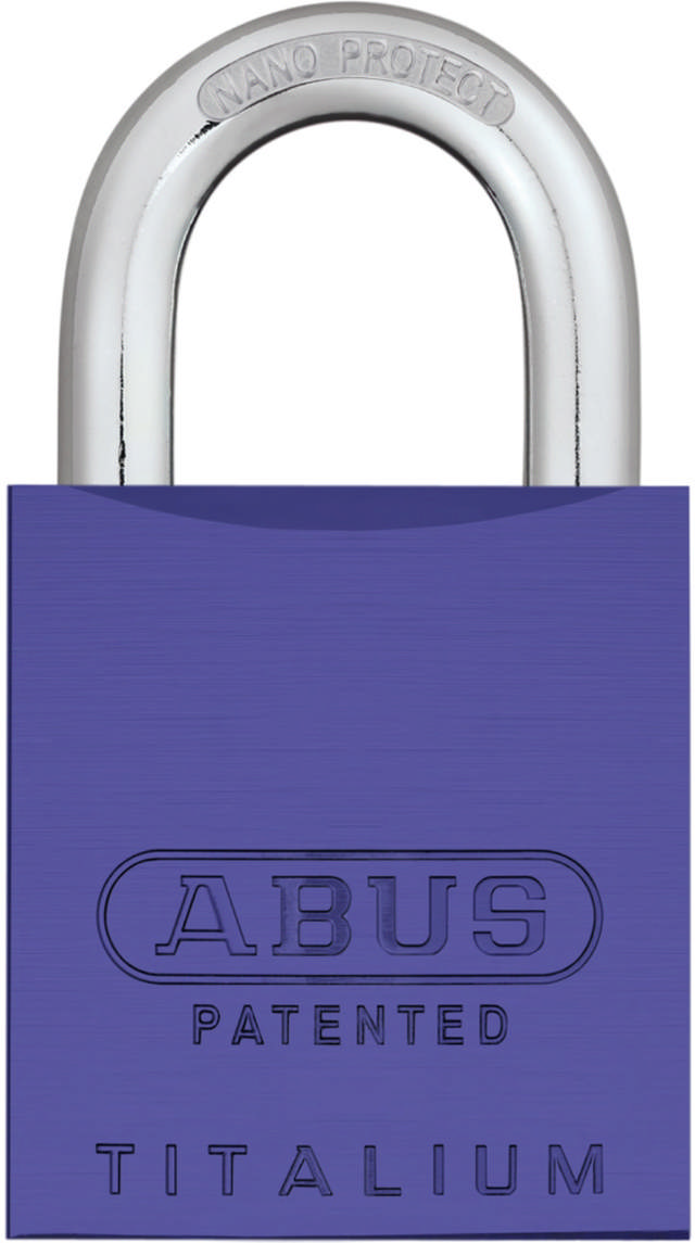 Abus padlock 83/45 AL S Purple w/snowman cyl. 2 key.