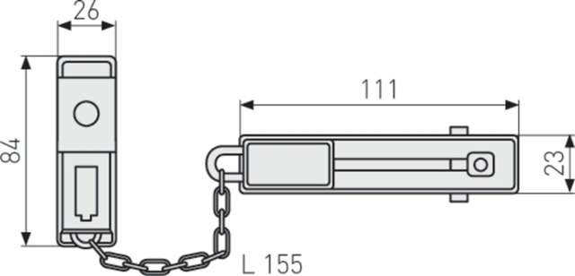 Abus safety chain sk78 w/lock sb. (silver)