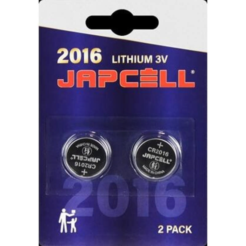 Japcell battery CR2016 lithium battery, 2 pack