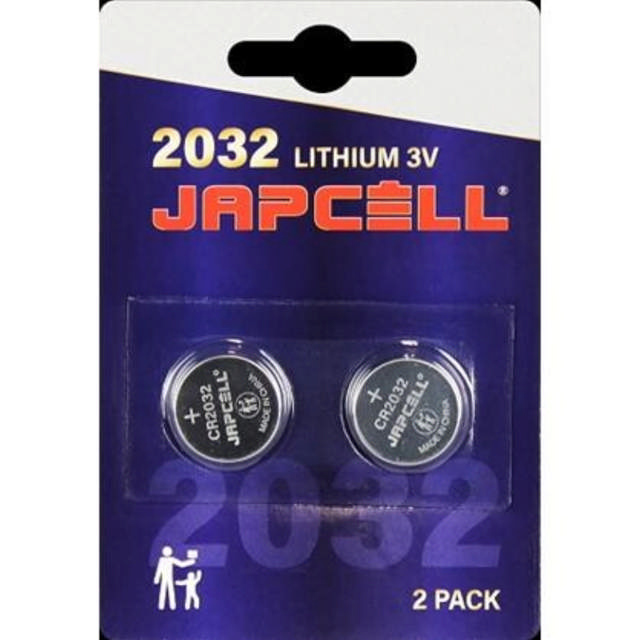 Japcell battery CR2032 lithium battery, 2 pack