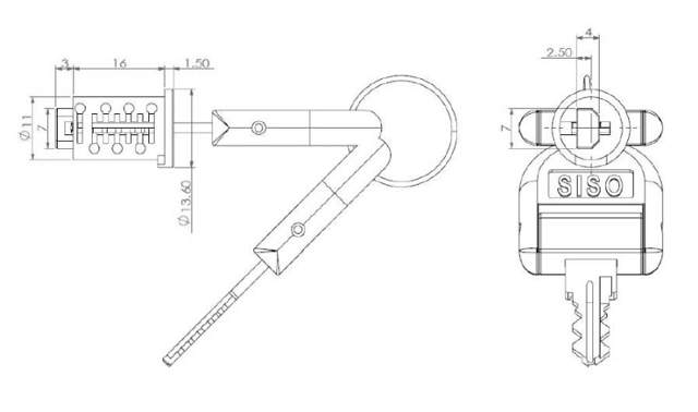 SISO 5250 cabinet lock for wooden doors