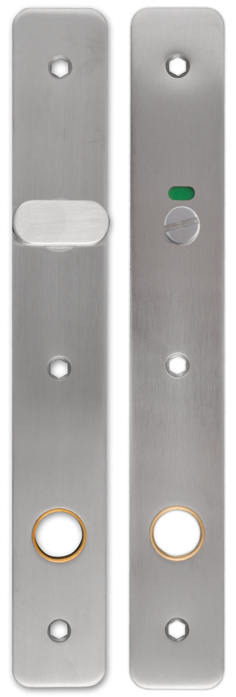 Long plate narrow profile for toilet fitting Assa C/C105