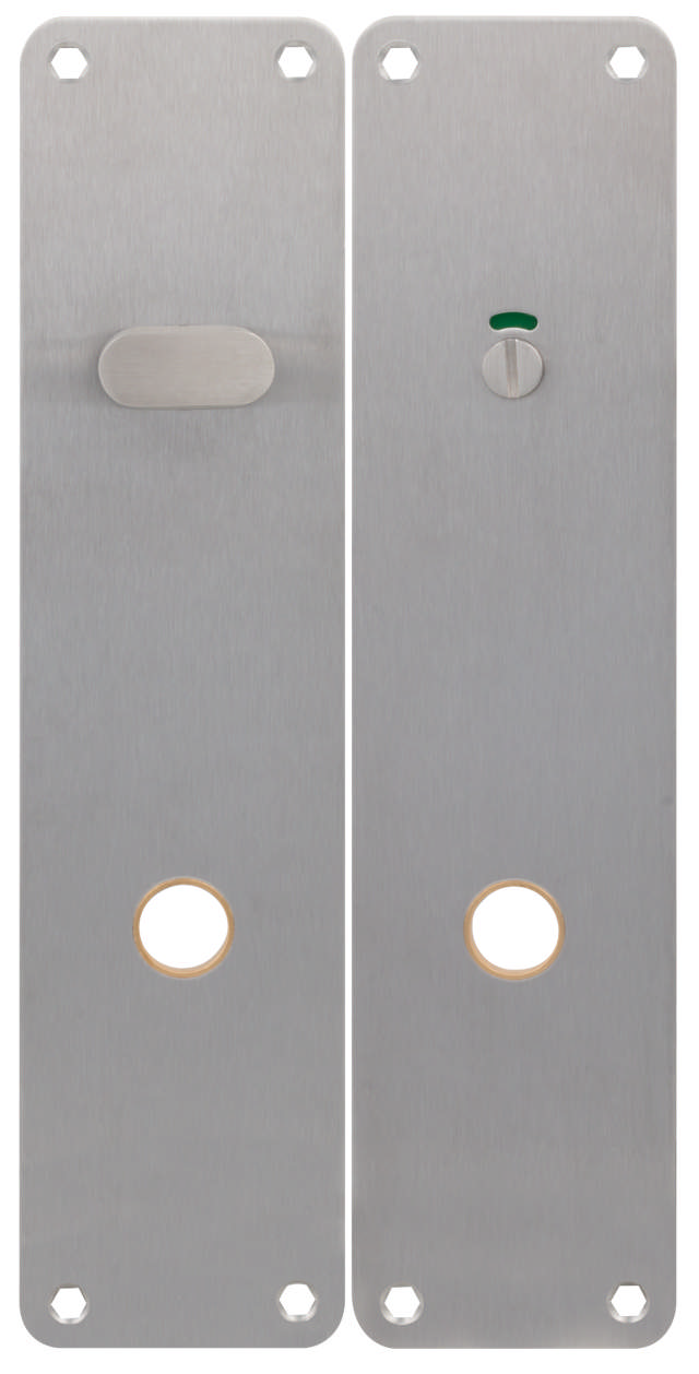 Long sign for toilet equipment Assa 2x 215x55x2mm in stainless steel 304 with brass ring C/C105