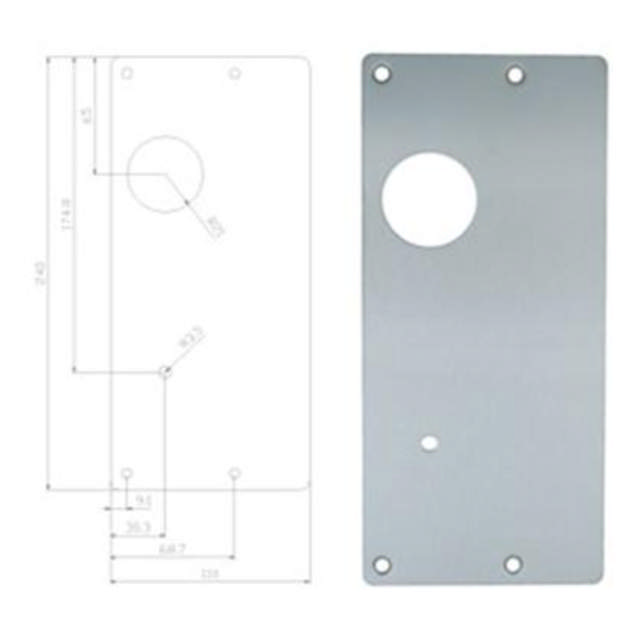 Lockit long plate 1216 v polished stainless