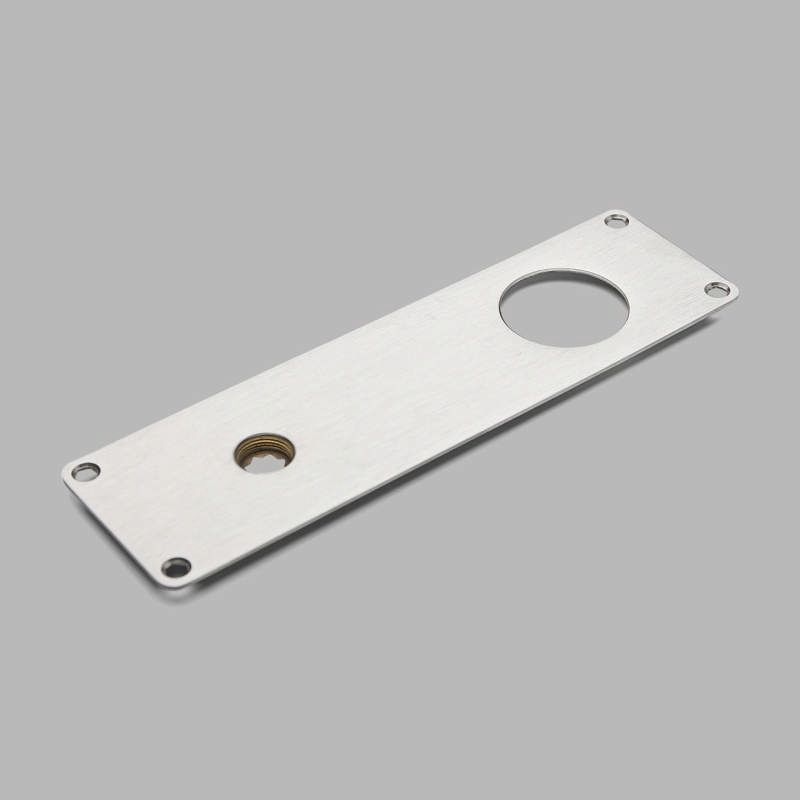 d line long sign with door handle and Ø40 mm hole, Stainless