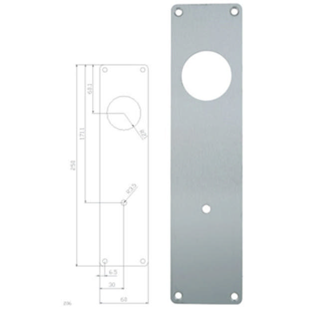 Lockit long plate 1206 polished stainless
