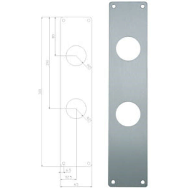 Lockit long plate 1219 polished stainless