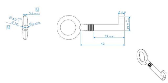 Furniture wrench 161r3/65x6mm.