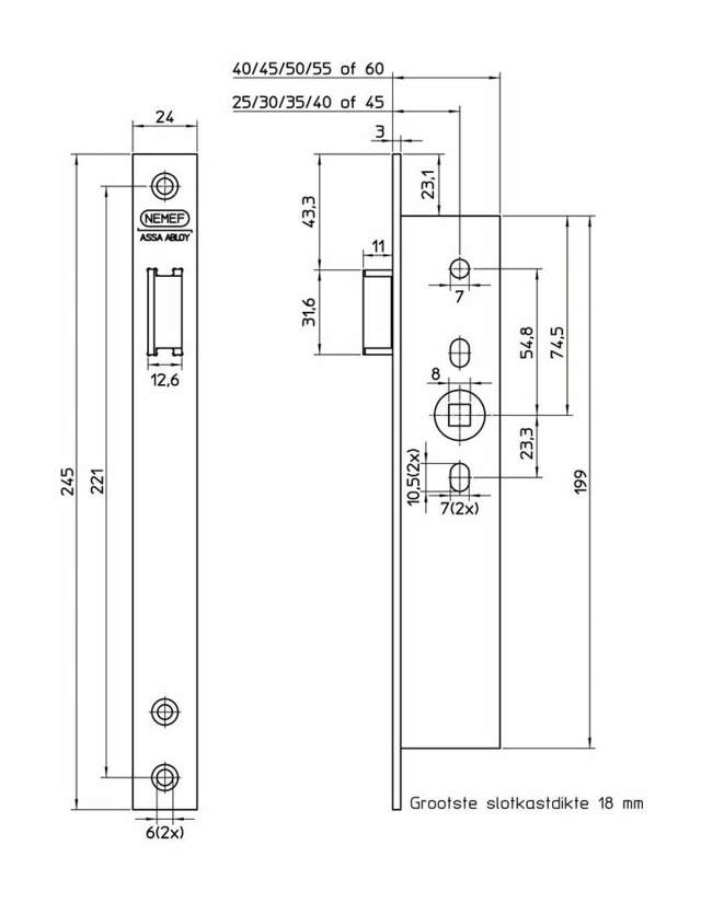 Nemef lock box 9623/35 (92mm)