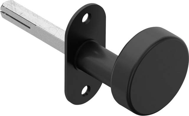 Randi Line 18 door knob attached, fixed with rosette Ø50mm, black PVD