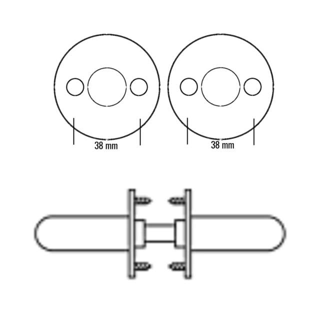 Randi door handle 101106AB 16mm solid rosette CC38, wood screws