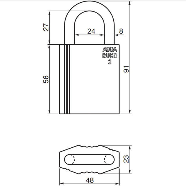 Ruko padlock RD2641 KL 2 D1200, silver (NEW)