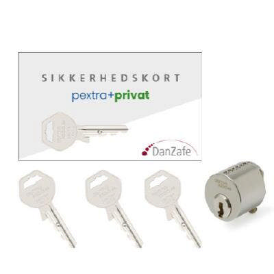 pextra+ private Set, 1x4050 Gl. round, 3x keys