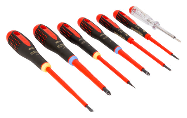 Bahco ERGO screwdriver set, 1000V, 7 parts