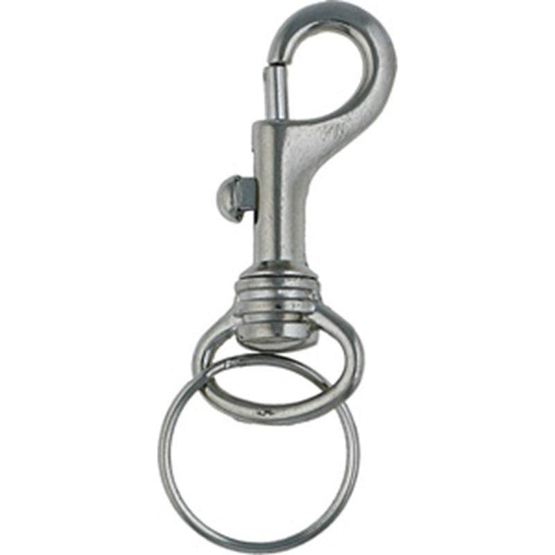 Carabiner hook w/key ring 65mm.
