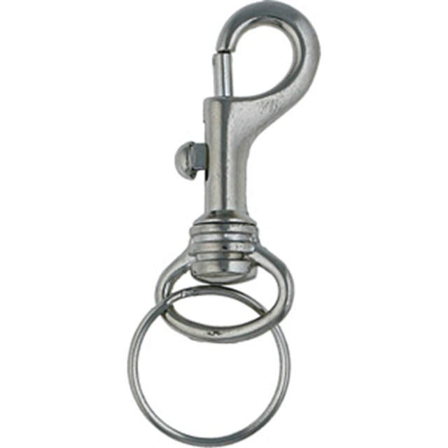 Carabiner hook w/key ring 65mm.