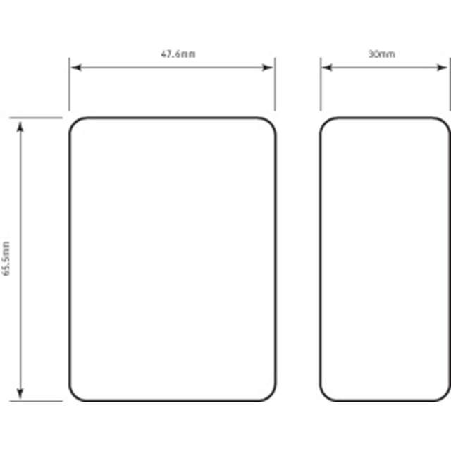 Souber Tools blind plate t/euro rsf. 47.6x65.5mm. self-adhesive.