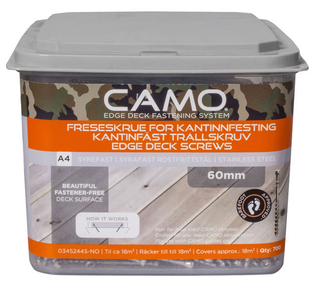 CAMO terrace screws 4.0x60mm A4, pk. of 700 pcs