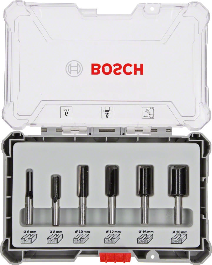 Bosch router set HM straight 6mm 6 parts