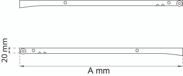 DRAWER RUN 300MM 1 SET WHITE
