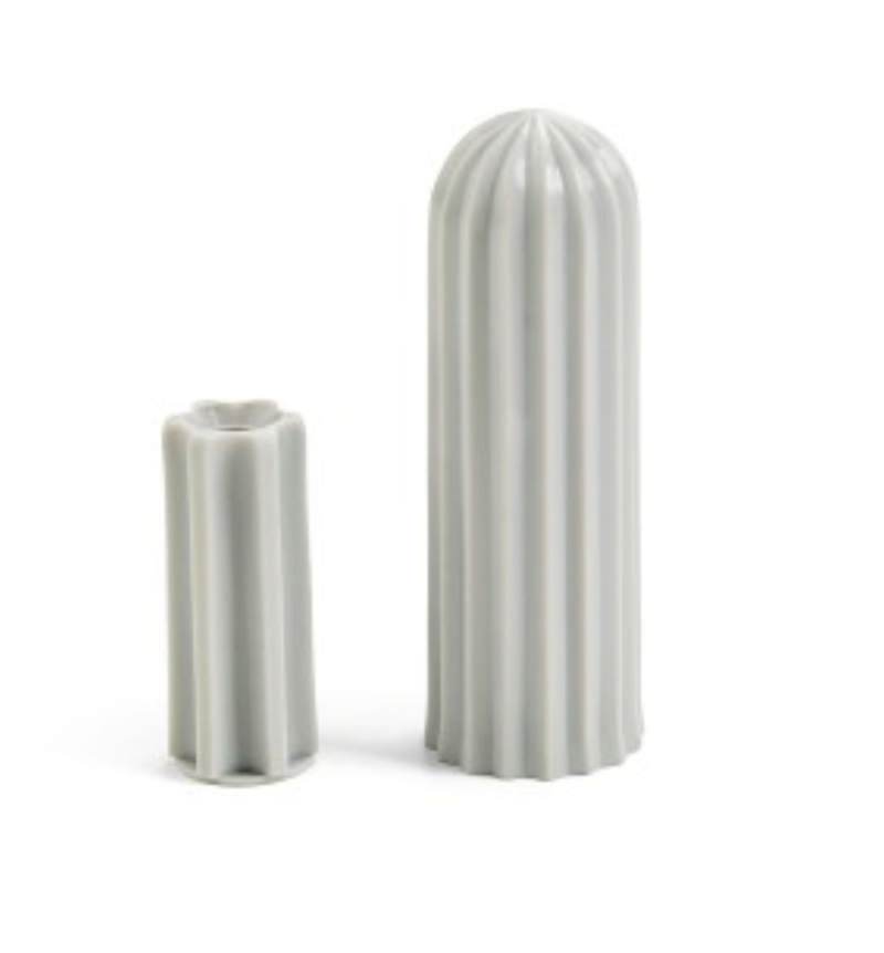 DOOR STOP PL RIFLED 80MM LIGHT GRAY 