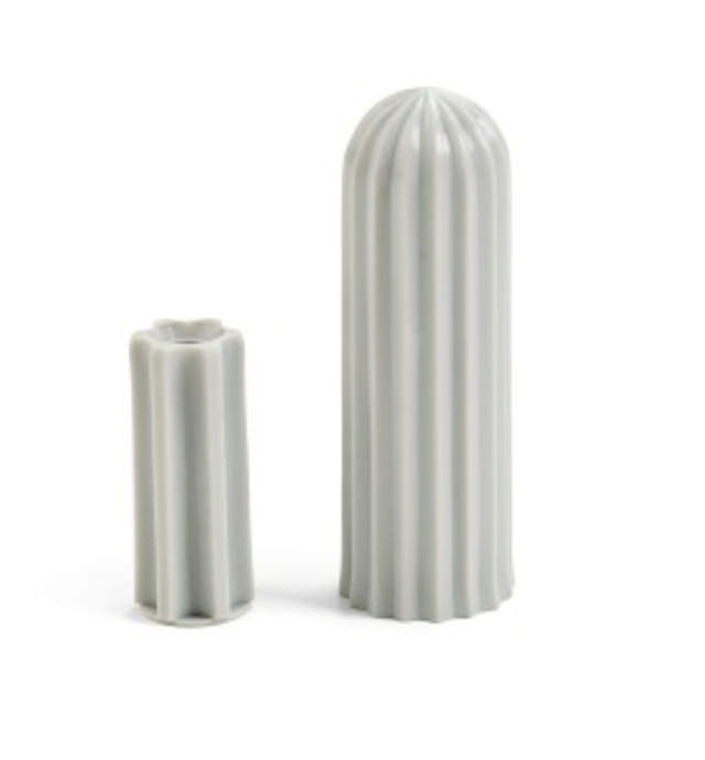 DOOR STOP PL RIFLED 80MM LIGHT GRAY 